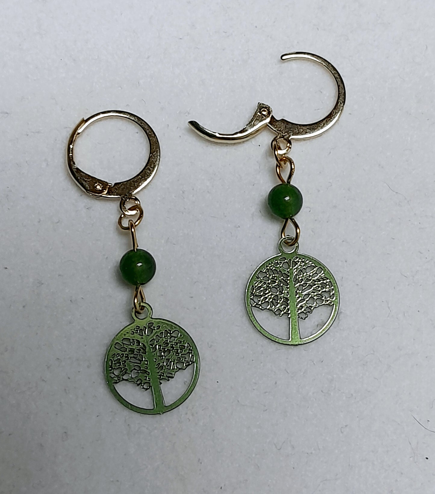 Boucles d'oreilles arbre Jade
