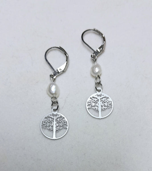 Boucles d'oreilles "arbres perlés"