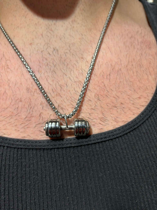 Collier gros haltère
