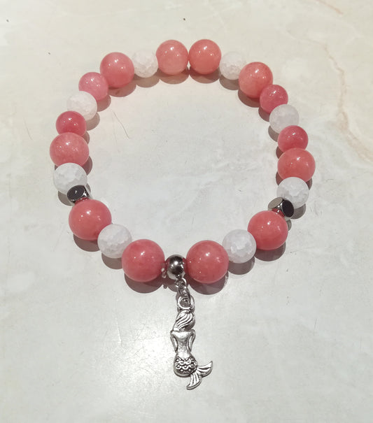 Bracelet extensible quartzites roses